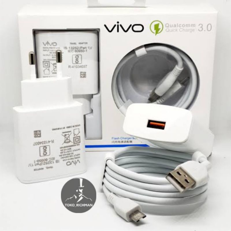 Charger Vivo 002 Qualqomm Quick Charge 3.0 Micro V8 Travel Charger