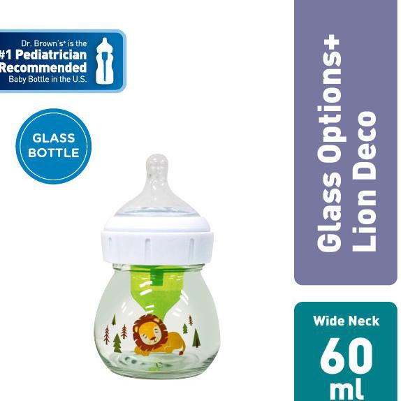 Dr. Brown's  Glass Wide-Neck Options+ Bottle with Lion Deco 60ml