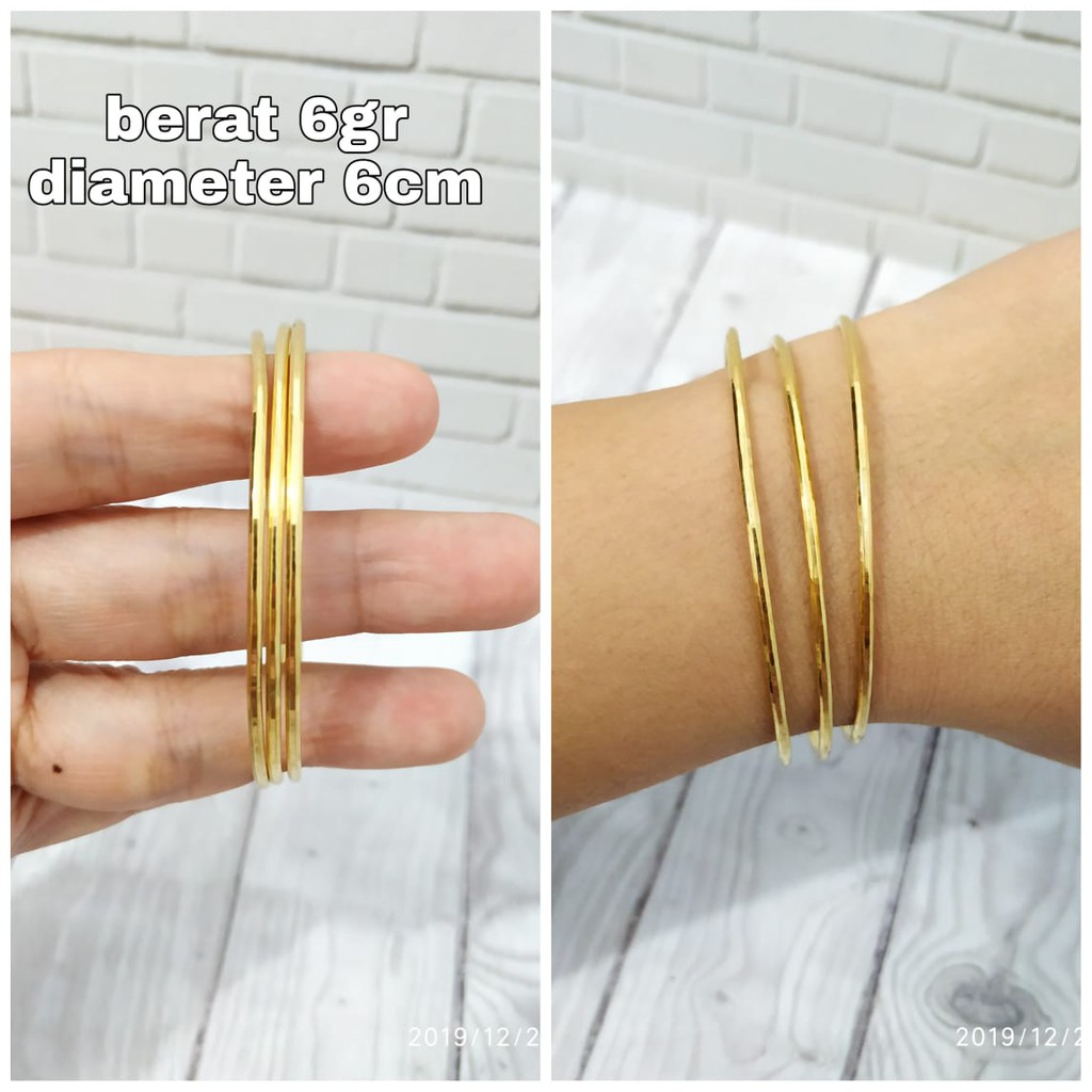 GELANG KERONCONG POLOS GOLD PERAK ASLI S925 CC758