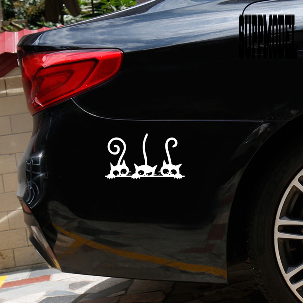 Stiker Decal Motif Kucing Bahan Vinyl Untuk Dekorasi Mobil