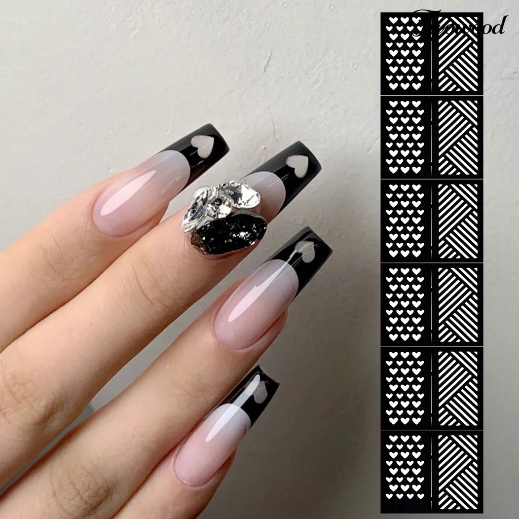 Twowood Stiker Kuku Motif Hati / Bintang Untuk Nail Art DIY