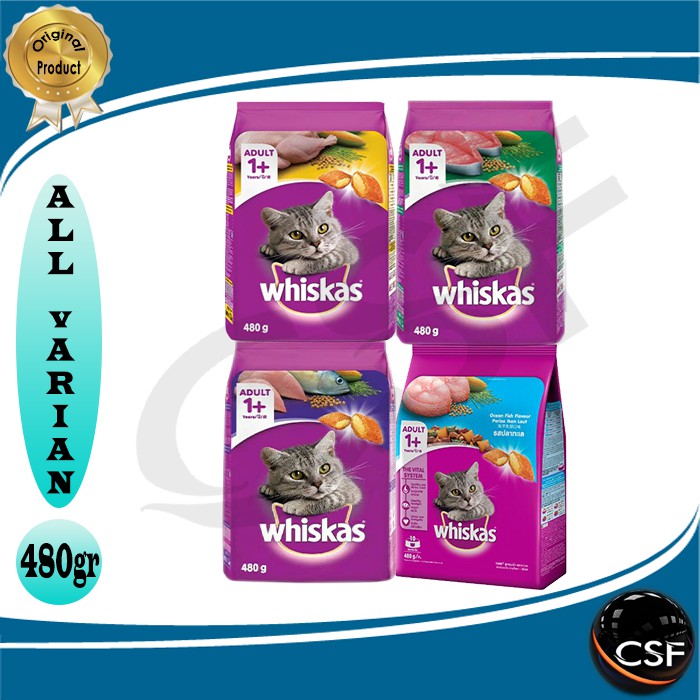 Makanan Kucing kering WHISKAS 480g All Varian