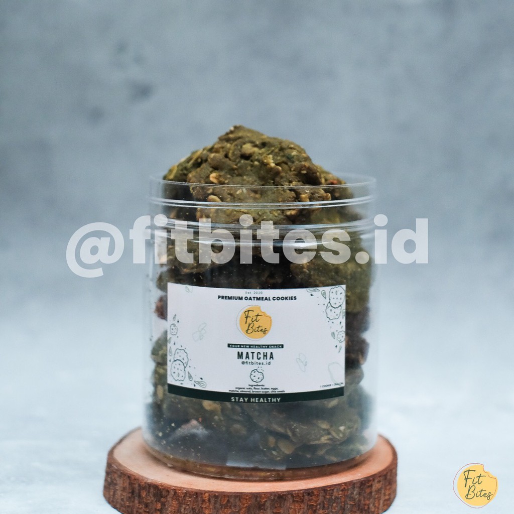 

FIT BITES Premium Oatmeal Cookies Jar - Matcha Almond