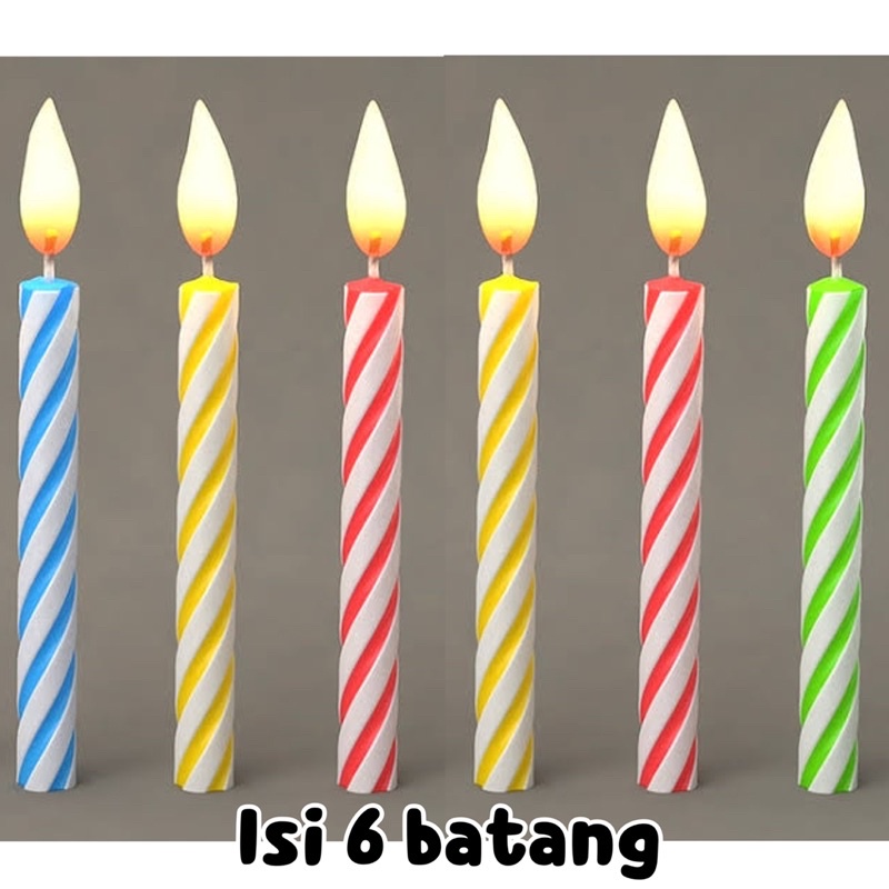 lilin batang isi 6 party candles isi 6 batang lilin pesta lilin acara lilin ulang tahun