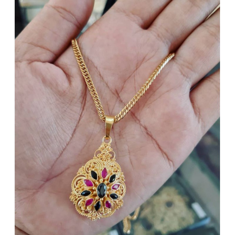 kalung titanium liontin tembaga hanmade mewah