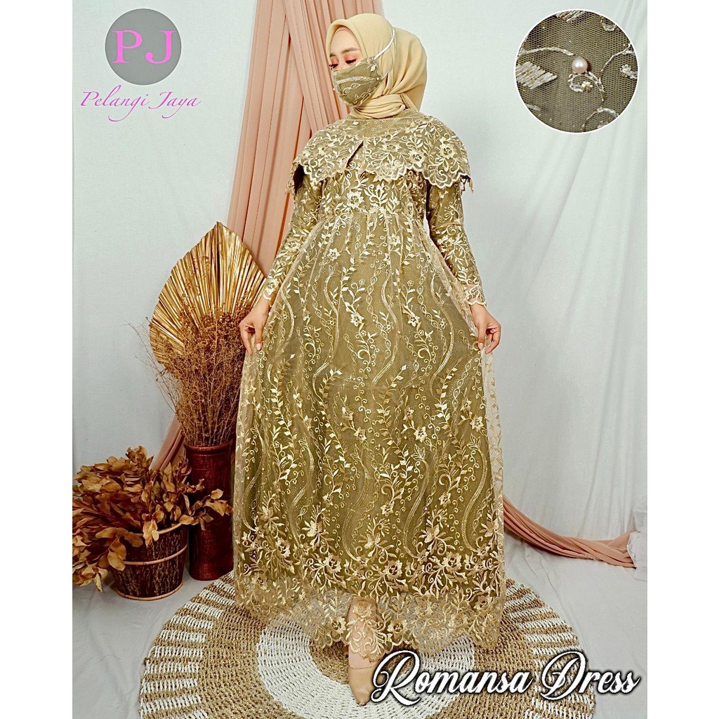 Gamis Tulle Romansa Pelangi Jaya / Gamis / Gamis Pesta / Gamis Modern / Kebaya Brukat / Kebaya Gamis