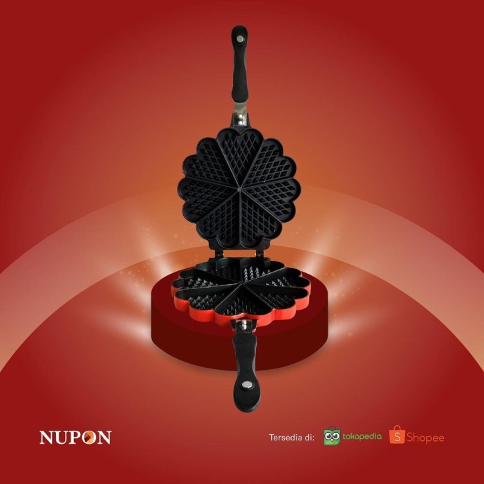 Panci Cetakan Kue Waffle Maker PFOA Free Nupon Anti Lengket Non stick