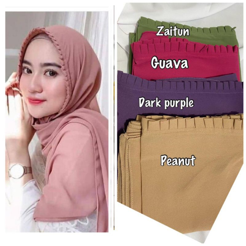 Hijab pasmina KCB bahan ceruty babydoll ORI Ikmal