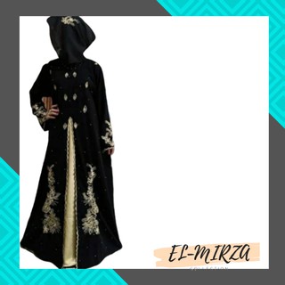  Baju  Muslim  Abaya Bordir Gamis  Dress Syari Maxi Hitam 