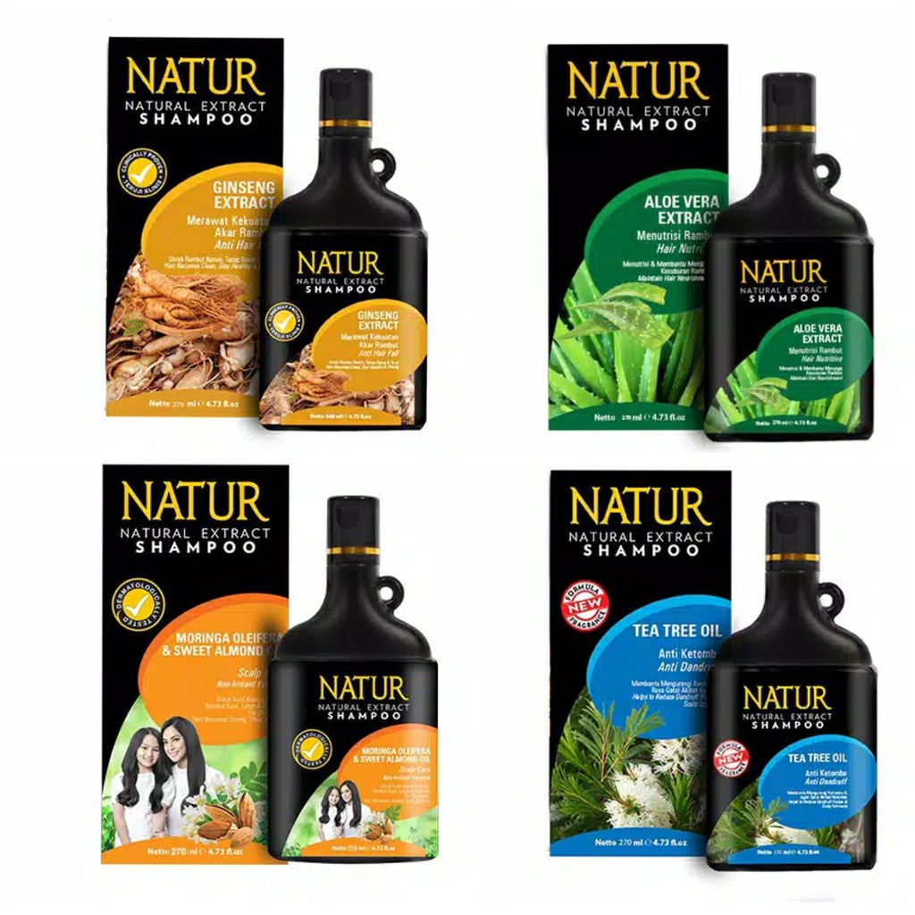 Natur Shampoo 140 ml / Natur Shampo / Natur Shampoo Gingseng / Natur Shampoo Aloe Vera / Natur Shampoo Tea Tree Oil