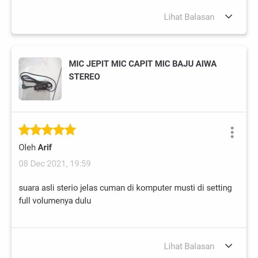 MIC JEPIT MIC CAPIT MIC BAJU AIWA STEREO