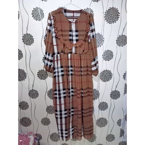 BAJU GAMIS CERUTY BABYDOLL TERBARU - motif kotak kotak