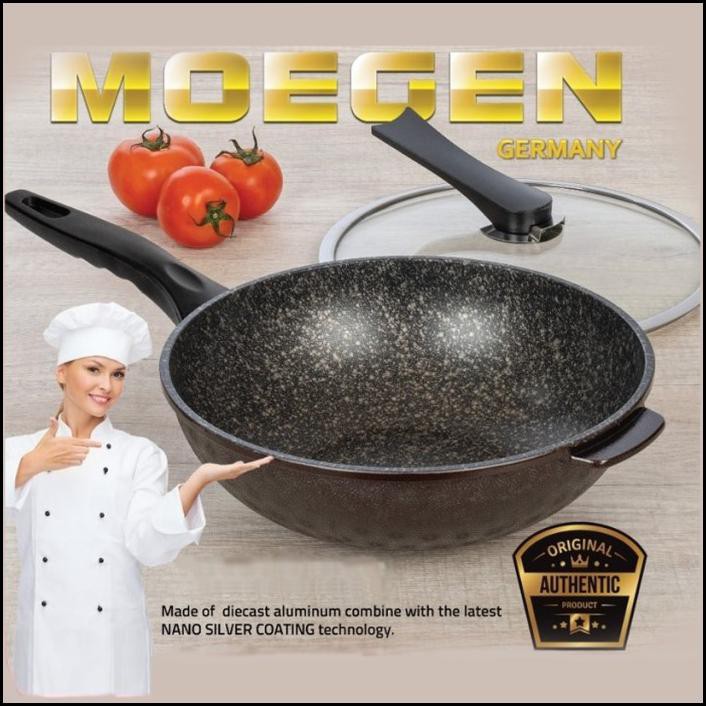Panci Moegen Germany Marbel Coating Wok Pan Marble Mogen German - Wok Moegen