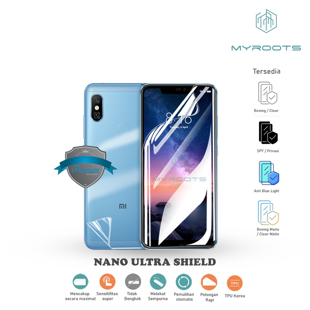 Anti Gores Jelly Hydrogel For Redmi Note 6 Pro - Full Depan belakang Anti Shock Screen Guard Protector