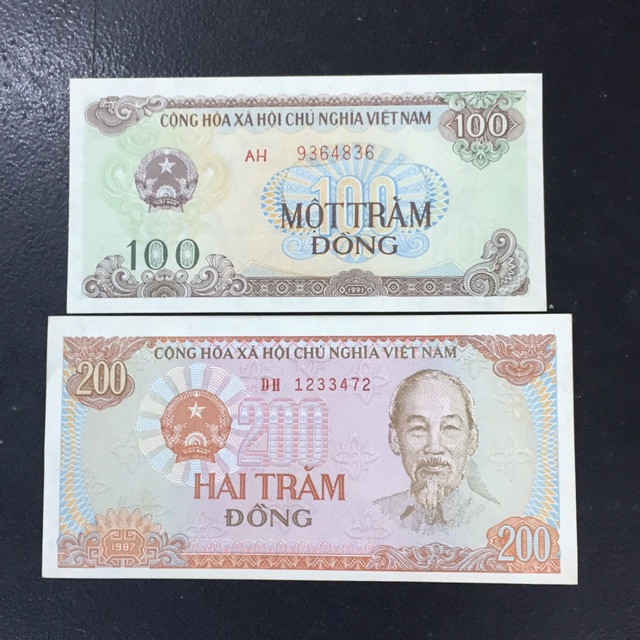 UANG VIETNAM LAMA SET 2 LEMBAR PC 100 dan 200 DONG