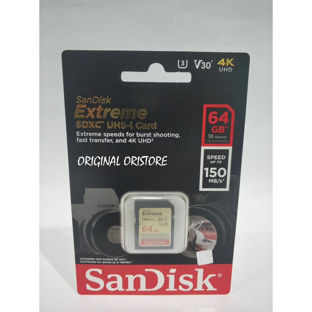 SANDISK SDCARD EXTREME 64GB 150MB/S CLASS 10 - SANDISK SD