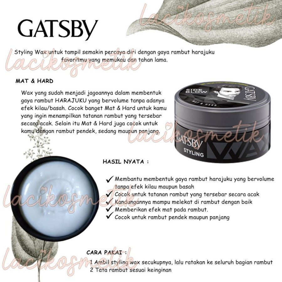 ✨LACIKOSME✨ GATSBY STYLING WAX POMADE - STYLING POMADE