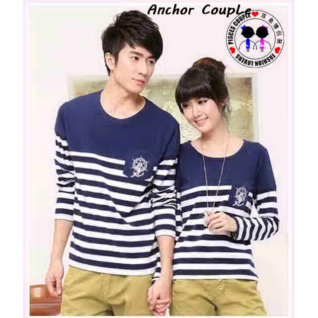 Baju Couple Kaos Kapel Lengan Panjang Pasangan Terbaru Terlaris Lp Anchor