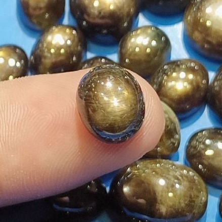 Batu Akik Permata Black Safir Sapphire Star Natural