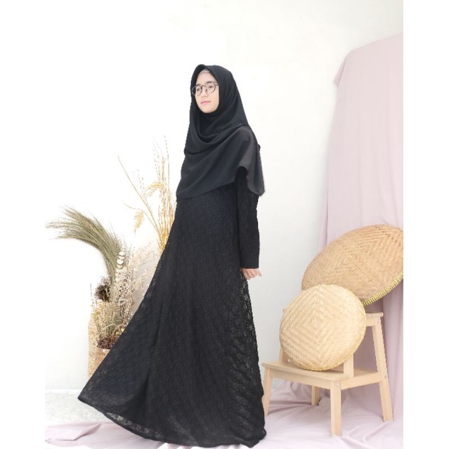 SALE  GAMIS SAFWA BROKAT BY HIJAB ALILA GAMIS BROKAT CANTIK