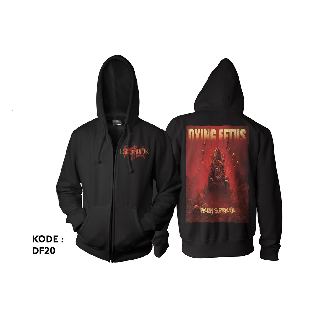 Jaket dying fetus zipper dying fetus band hoodie df20
