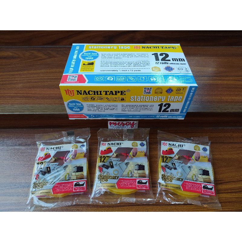 

Isolasi Nachi Dus 12 mm x 72 Yards - 1/2 inch x 72 Y Nachi Tape