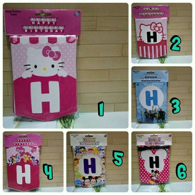 Banner Gantung Tulisan HAPPY BIRTHDAY KARAKTER
