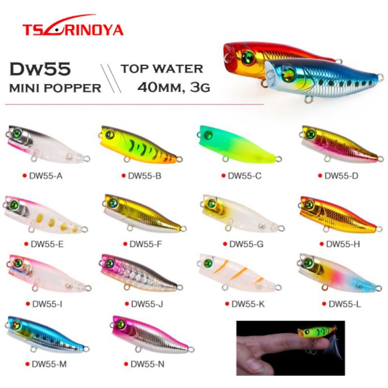 Lure Mini Popper Tsurinoya Dw55