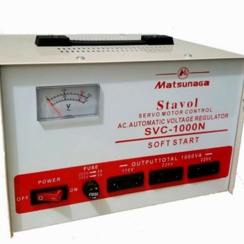 STABILIZER 1000 WATT / 500 WATT MATSUNAGA SVC - 1000 VA / 500 VA MATSUNAGA AUTOMATIC VOLTAGE REGULATOR