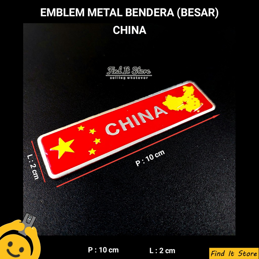 Emblem 3D Aluminium Bendera Negara | Country Flag Emblem Besar Kecil | Metal