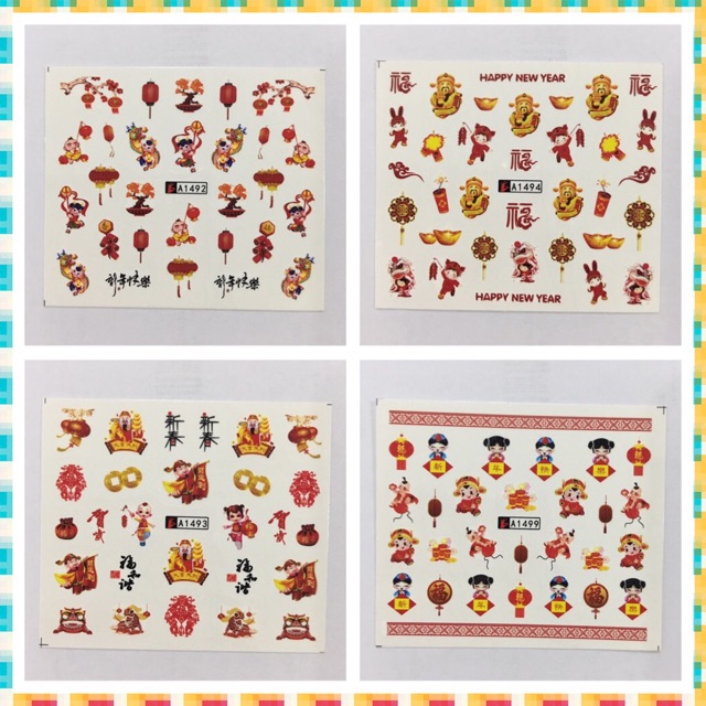 Stiker Kuku/Water Decal Nail Art Stickers chinese new year