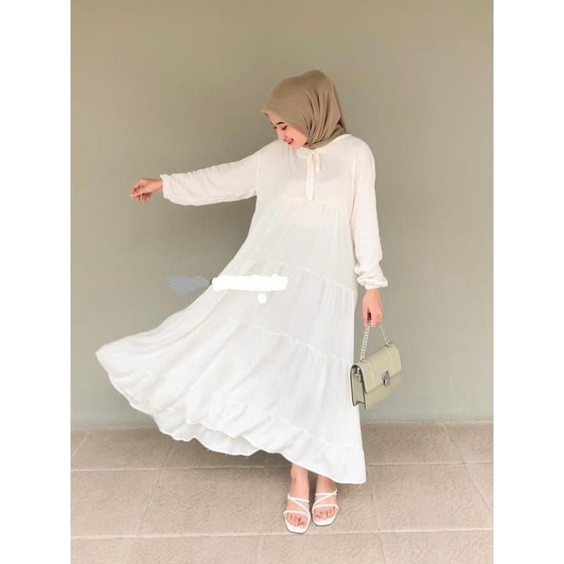 Dress Rachel / Dress polos / gamis wanita / pakaian wanita / drees midi / dres kekinian / drees hitam / dress wanita / dress midi wanita