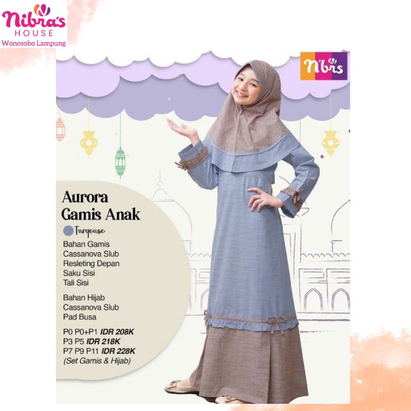 Nibras Gamis Anak Aurora Umur 0 - 11tahun