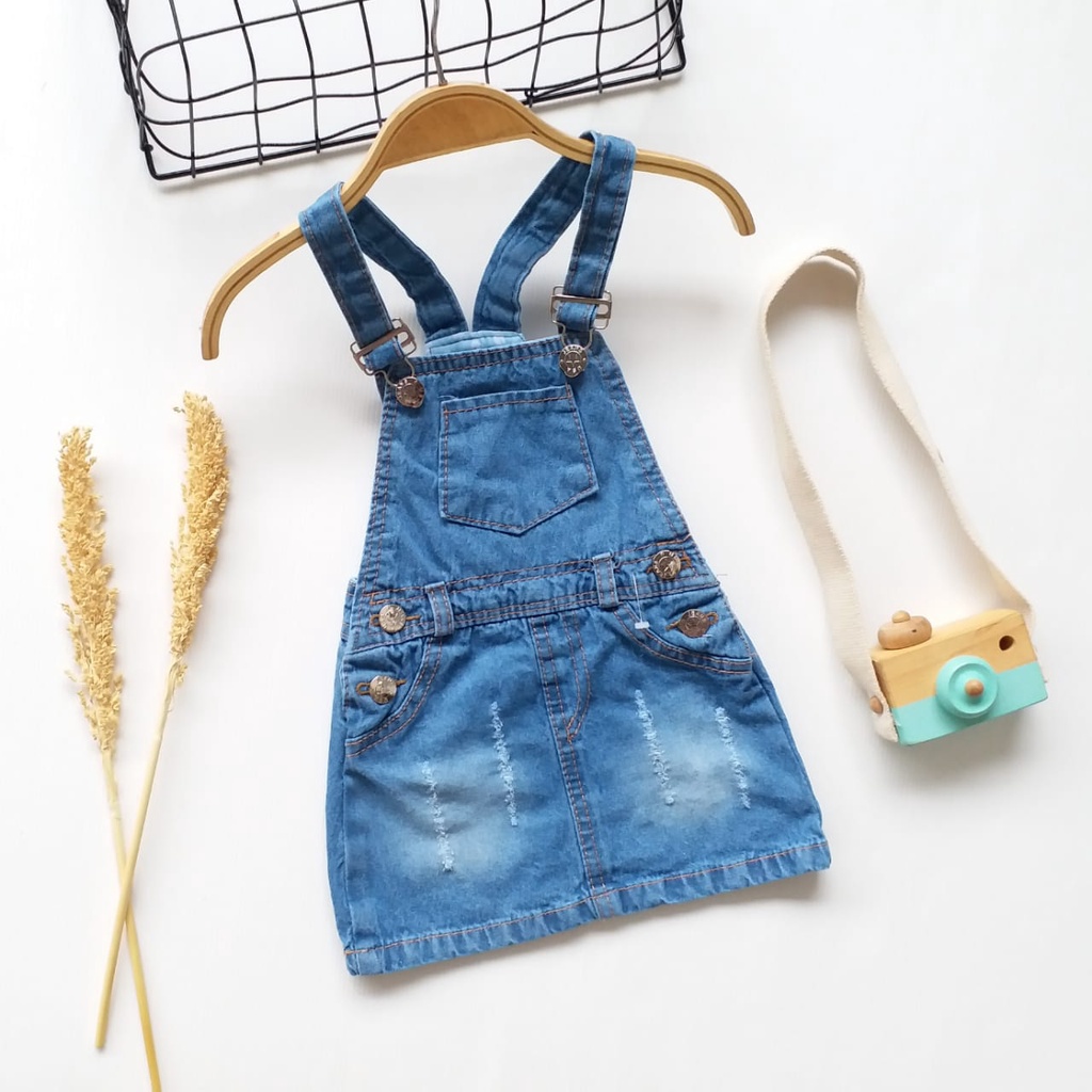 Plazababyku OVERALL ROK JEANS Anak 6bln-4th / Baju Kodok Anak