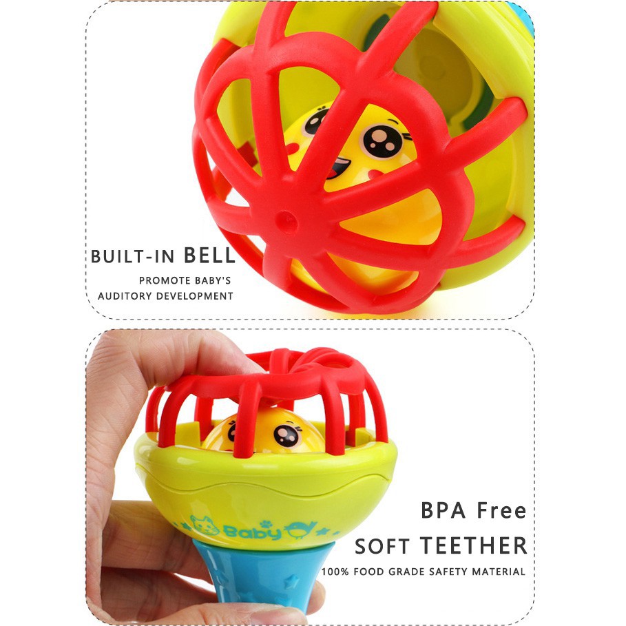 Mainan Bayi Rattle Stick Kerincingan - Krincingan Gigitan - Baby Soft Teether Gigitan Bayi BPA Free