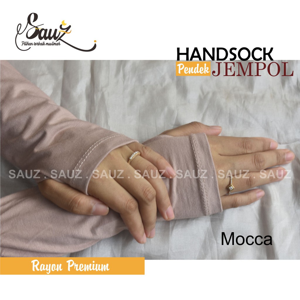 HANDSOCK PENDEK JEMPOL - MANSET TANGAN PENDEK -  BAHAN RAYON ADEM