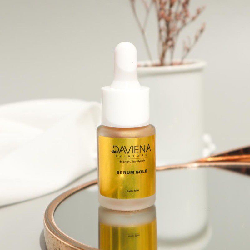 Serum Gold Daviena Skincare Davienaskincareofficial Davina Devina Lampung Jakarta Surabaya Essence Pemutih Pencerah Wajah Glowing Bpom Daviena Skincare