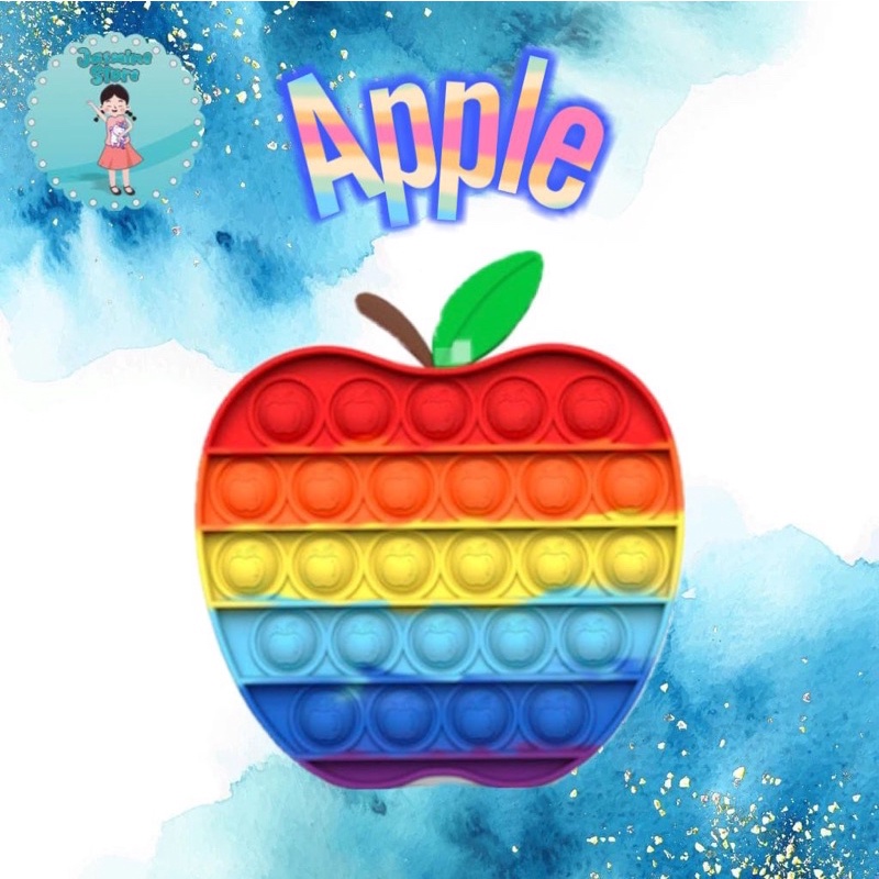 Ready Pop It Rainbow Murah/Fidget Pop It Rainbow Free Kelereng/Free Bonus-Apple