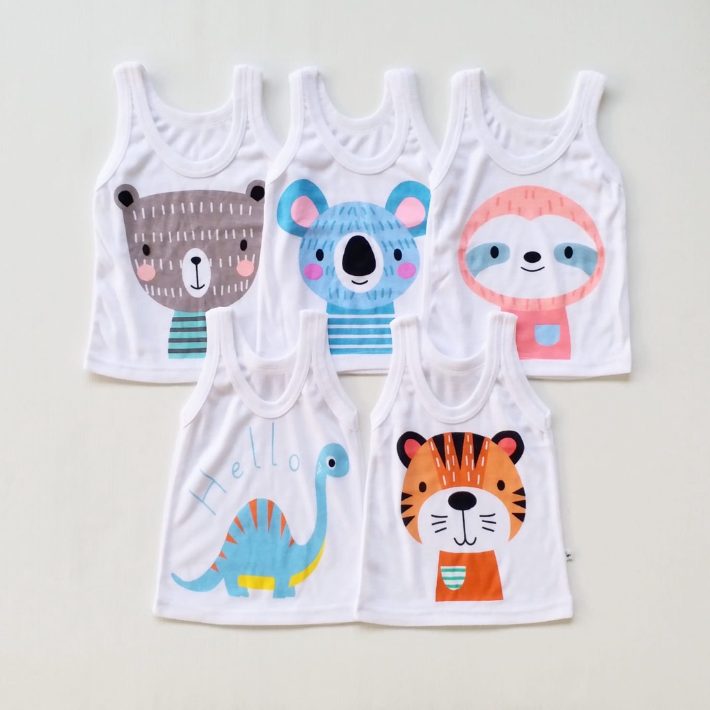 LittleAaron KAOS SINGLET MOTIF ANAK kaos dalam oblong anak laki2 dan perempuan newborn-3thn