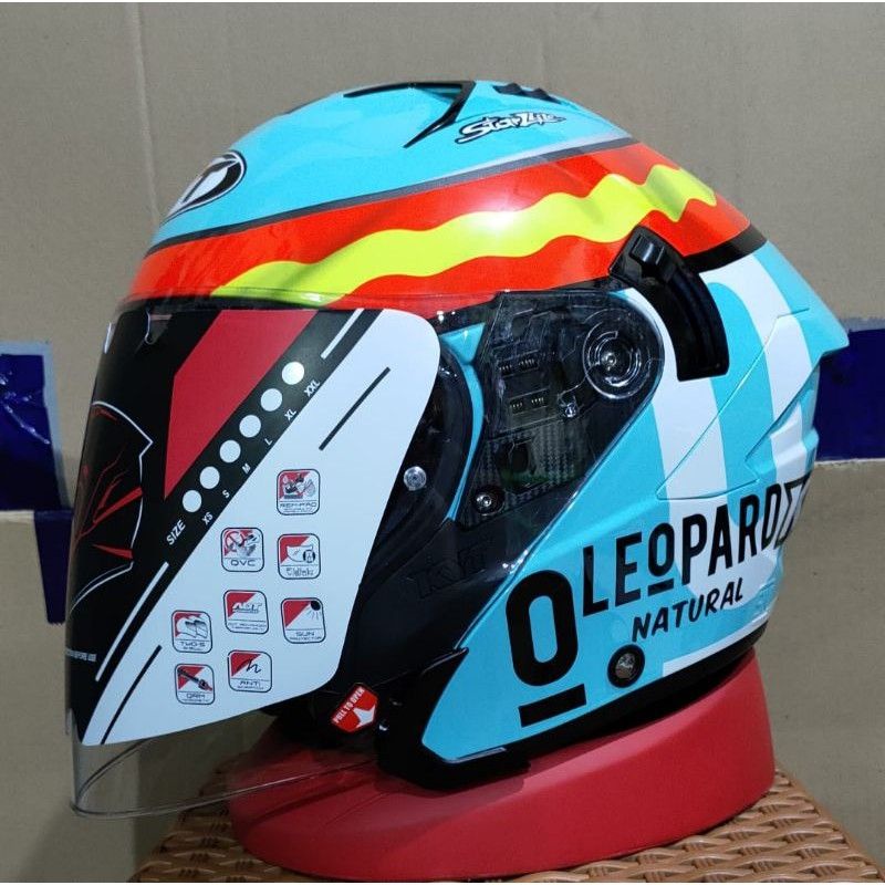 KYT HELM NFJ JAUME LEOPARD ORIGINAL TERMURAH