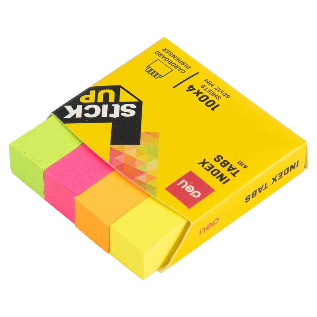 Deli Index Tab penanda warna cerah melekat kuat media yang ditempel tetap bersih 100sheet EA11102-3