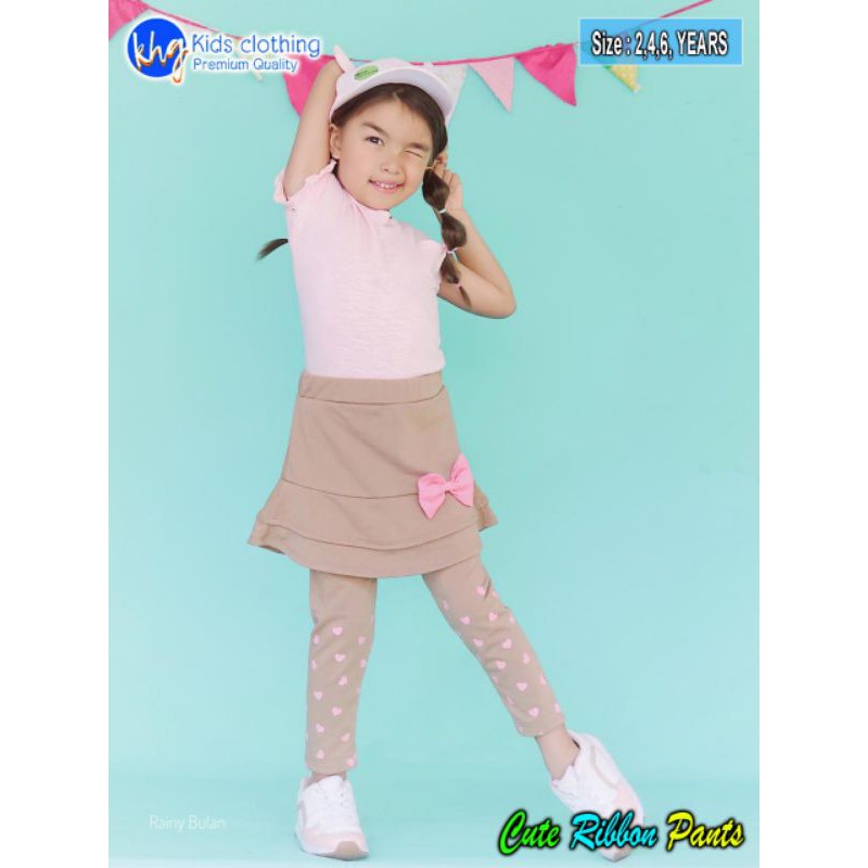 Leging Rok Anak Cewek Leging Cute Ribbon KHG