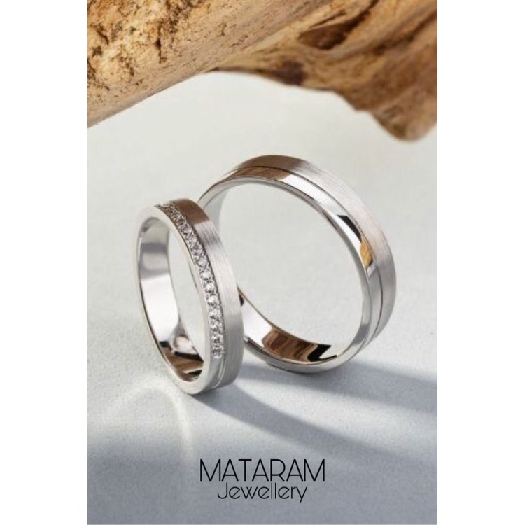 Cincin Kawin Pangkalpinang Couple Emas Putih 5% & Platinum 5% - Bebas Request Model Cincin Custom By
