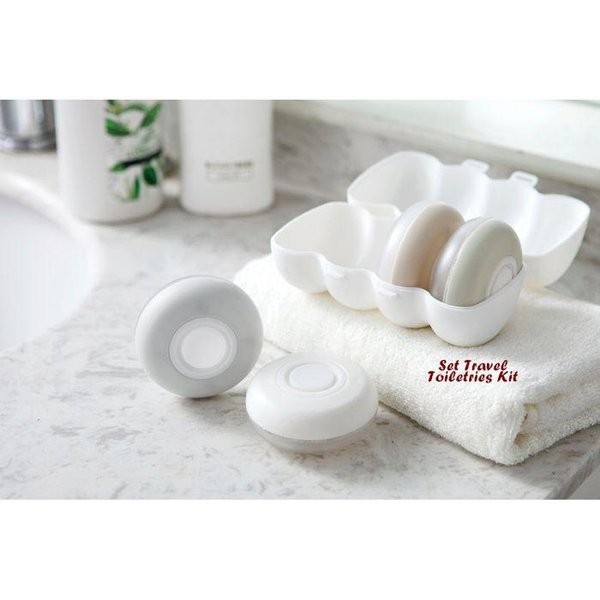 BERKUALITAS PAKET SET 4 PCS BOX Travel Kit Botol Mandi