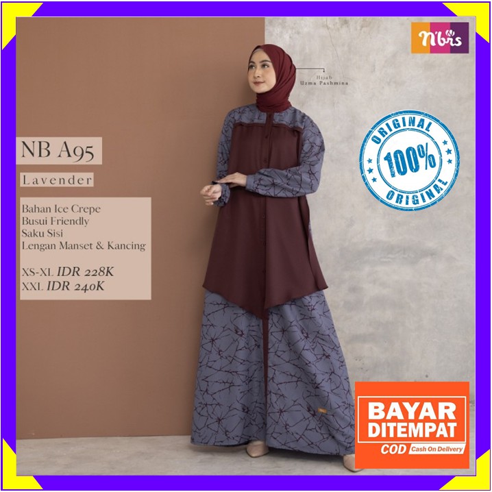 Gamis Nibras Terbaru 2021 Gamis Nibras Wanita Promo Black Hitam Green Lavender NBA95 NB A95 NBA 95