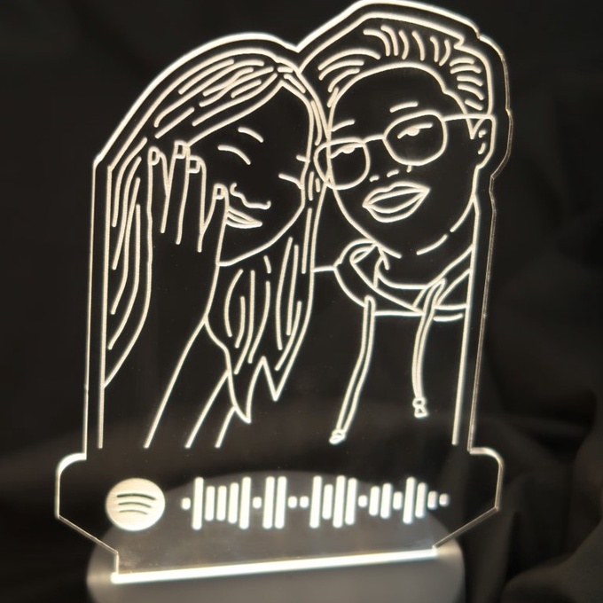 Custom tambahan Outline sketsa wajah Lampu Tidur, Tumbler