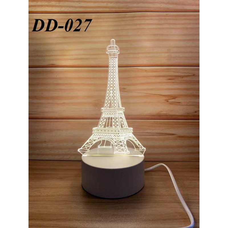 Lampu Tidur DD 027 Lampu Hias 3D Transparan Akrilik 3 Warna Tema Kartun DD 027