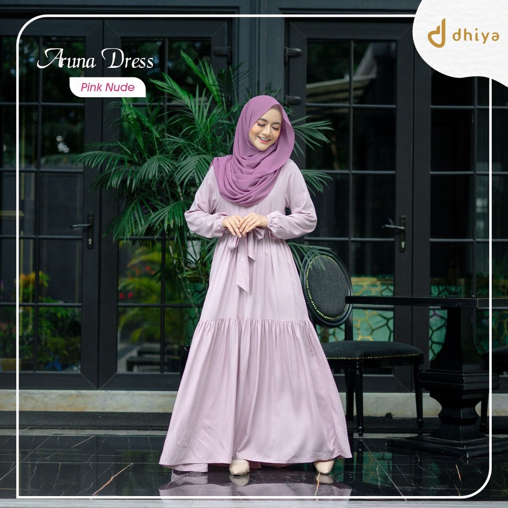 Aruna Dress by Dhiya Official gamis premium dress muslim bahan rayon murah affordable