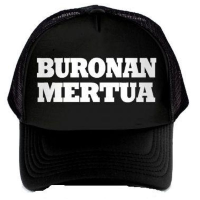 topi buronan mertua / topi custom nama dan logo