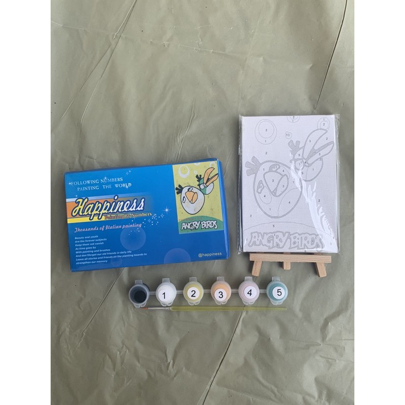 

DIY Painting by Number Kit | Angry Bird White Green